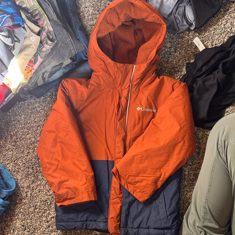 Columbia Kids' Bold Orange and Navy Puffer Jacket